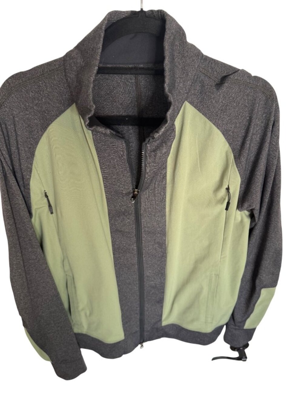 Lululemon Tactic Size Large Men's Full Zip Jacket Heathered Gray Green Pockets A - Picture 10 of 12